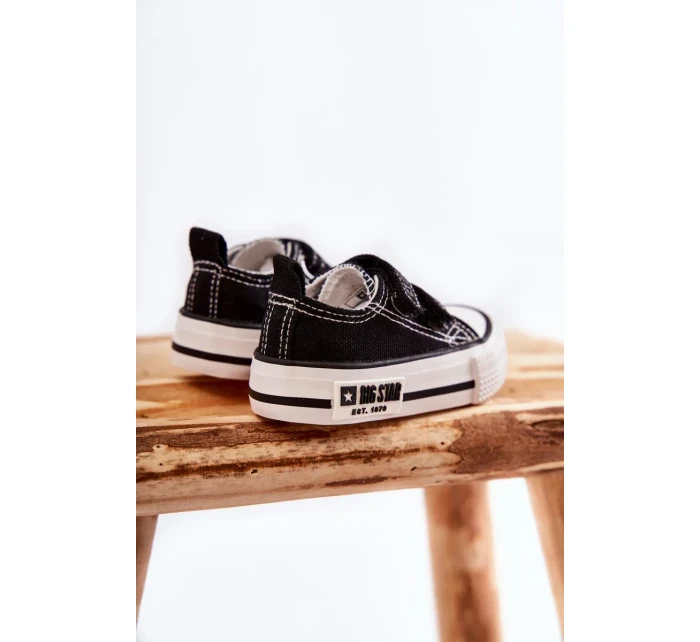 Dětské látkové tenisky se suchým zipem BIG STAR KK374074 Černý a bílý Dětské látkové tenisky se suchým zipem BIG STAR KK374074 Černý a bílý