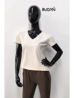 Dámske tričko s krátkym rukávom Serek brown - Off Pink