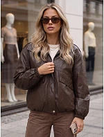 Kurtka damska skórzana przejściowa brązowa model 22394656 - FashionStreet