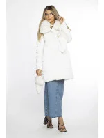 Bílá dámská zimní bunda s límcem a  model 21247525 - Ann Gissy