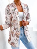 Béžové dámské sako s podšívkou model 20070247 - Moon