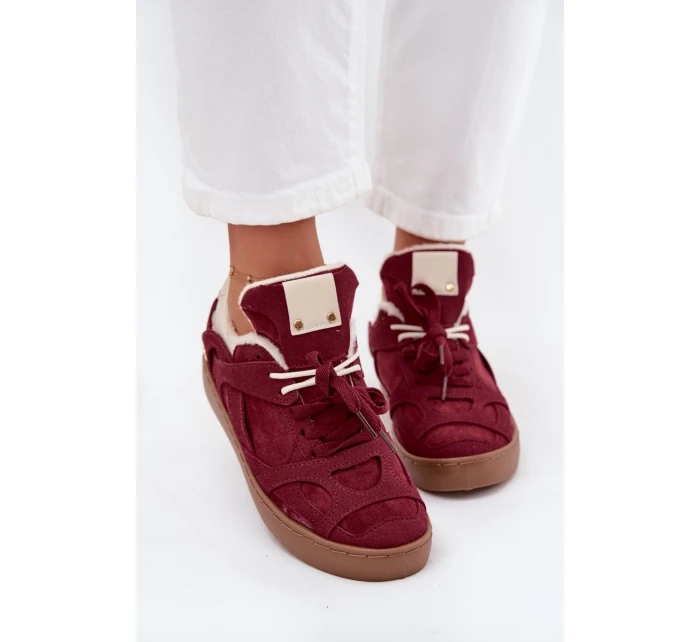 Dámské tenisky na platformě s kožešiny Bordó model 21707261 - Boto
