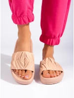 Módne hnedé dámske ponožky na podpätku bez päty