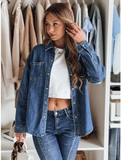 Dámska džínsová košeľa OVERLLO modrá FashionStreet DY0454