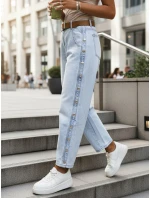 Dámske modré džínsy s vysokým pásom balónového strihu FashionStreet UY2916