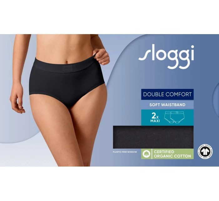sloggi Double Comfort T Maxi 2P - BLACK - SLOGGI BLACK - SLOGGI