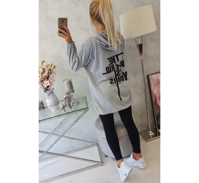 Mikina s potkem   šedá model 18745141 - K-Fashion