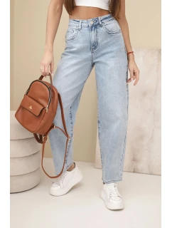 Dámske skater nohavice s vysokým pásom denim blue