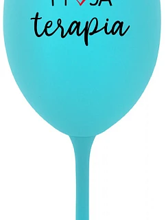 MOJA TERAPIA - tyrkysový pohár na víno 350 ml