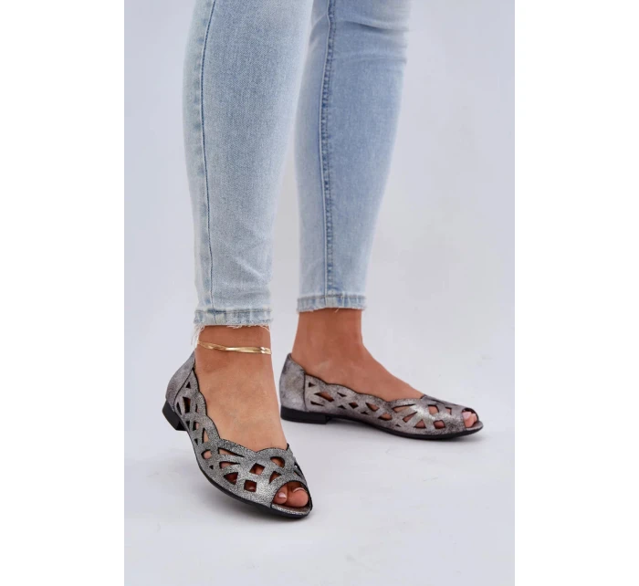 Dámske baleríny ASA136-8 strieborné - Jezzi