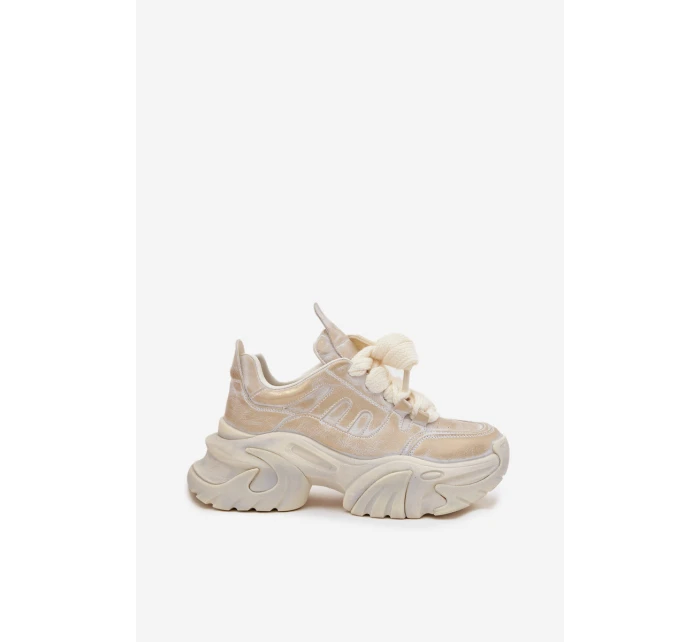 Dámske kožené tenisky SS2N4009 zlaté - GOE Dámske kožené tenisky SS2N4009 zlaté - GOE