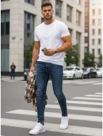 Pánske modré slim fit džínsy FashionStreet UX3457