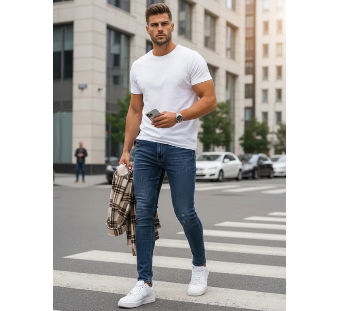 Pánske modré slim fit džínsy FashionStreet UX3457