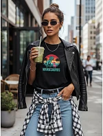 Dámske tričko s potlačou Mamasaurus na Deň matiek čierne FashionStreet NX5027RY