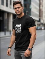 Pánske bavlnené tričko s humorným nápisom čierne FashionStreet NX0113R