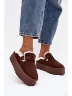 Ženské Sněhule S Kožešinou A Přezkou Na Platformě Čokoládové model 21757740 - Boto