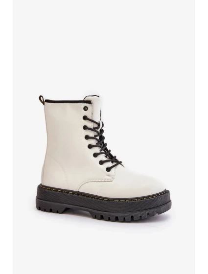 Zateplené členkové topánky z eko kože so zipsom White Naleli Zateplené členkové topánky z eko kože so zipsom White Naleli