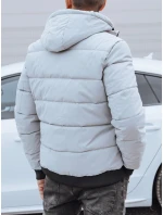 Kurtka męska zimowa pikowana z kapturem szara FashionStreet TX4830 Kurtka męska zimowa pikowana z kapturem szara FashionStreet TX4830