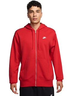 Pánská mikina Nike Club BB FZ Hoodie, červená, FN3861, 657 S