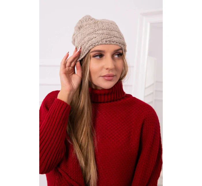 Fleecová čiapka Edyta K298 béžová