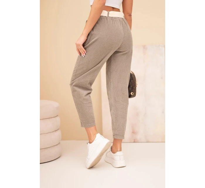 Dámske nohavice so šnúrou a opaskom Fango Dámske nohavice so šnúrou a opaskom Fango