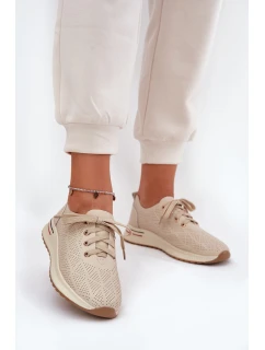 Skórzane Lekkie Półbuty Damskie Artiker 54C1759 Beżowe