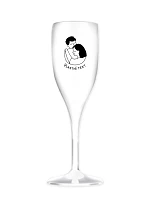 Personalizovaná nerozbitná pohár na prosecco – pár v objatí