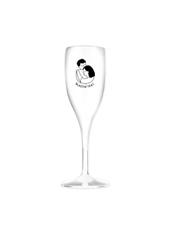 Personalizovaná nerozbitná pohár na prosecco – pár v objatí