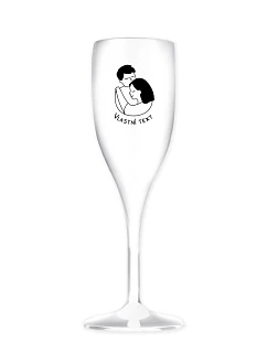 Personalizovaná nerozbitná pohár na prosecco – pár v objatí