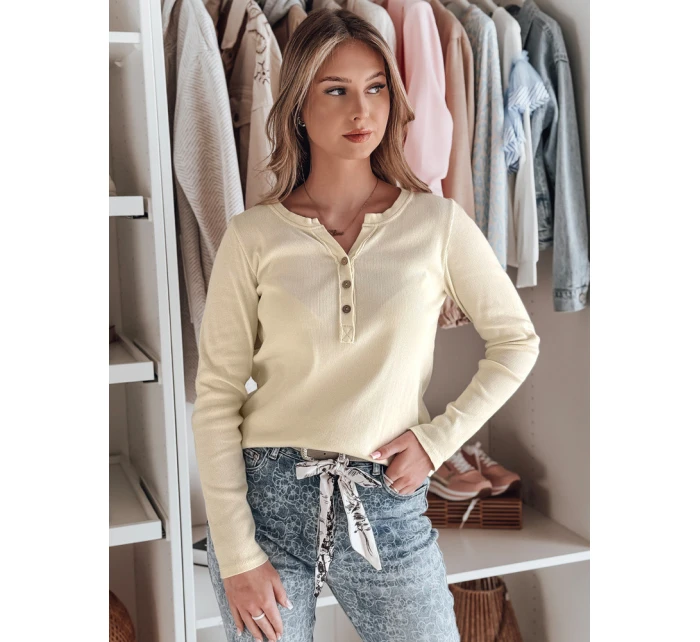 Dámské tričko s dlouhým rukávem light beige Dstreet model 21985676 - FashionStreet