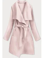 Světle růžový dámský kabát model 17064074 - MADE IN ITALY Světle růžový dámský kabát model 17064074 - MADE IN ITALY