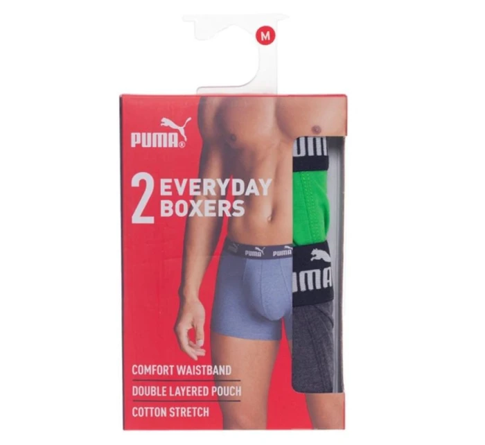 Pánske boxerky Puma 2-Pack zelená šedá pohodlná bavlna Pánske boxerky Puma 2-Pack zelená šedá pohodlná bavlna