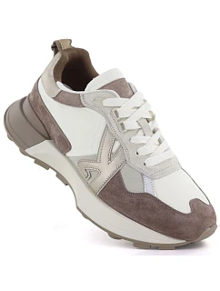 Dámska kožená športová obuv beige Kobbo 66954