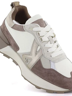 Dámské kožené sportovní polobotky béžové model 22068907