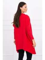 Oversize mikina s asymetrickými boky červená Oversize mikina s asymetrickými boky červená