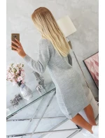 Svetr Pruhované šaty šedé Svetr Pruhované šaty šedé