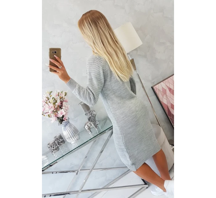 Svetr Pruhované šaty šedé Svetr Pruhované šaty šedé