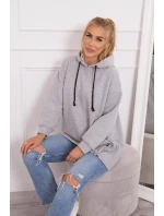 Zateplená mikina so zapínaním na cvoky sivá