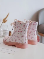 Ocieplane Botki Dziecięce Na Suwak Różowe Dolida Ocieplane Botki Dziecięce Na Suwak Różowe Dolida