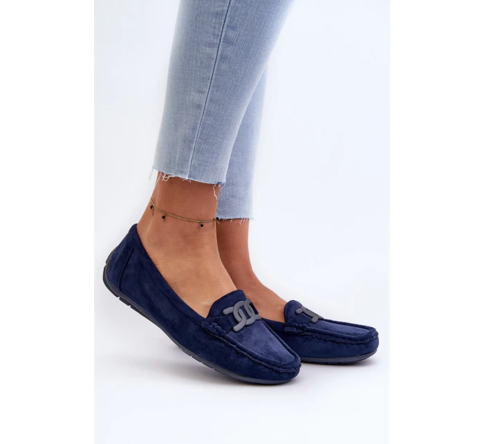 Dámské módní semišové mokasíny modré model 21659355 - Boto
