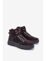 Semišové pánské zateplené kotníkové boty Big Star model 21675404 hnědé - Big Star Shoes