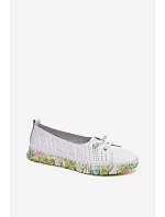 Kožené dámské polobotky S.Barski GR61-5970 Bílé