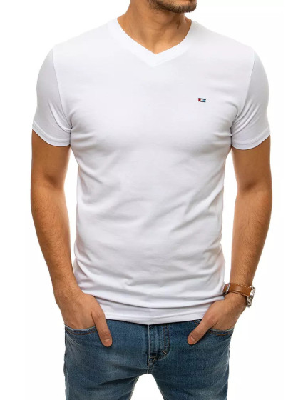 Biele jednofarebné pánske tričko RX4462