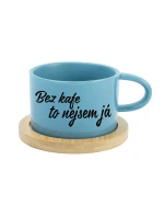 BEZ KAFE TO NEJSEM JÁ - modrý hrníček makronka 200 ml BEZ KAFE TO NEJSEM JÁ - modrý hrníček makronka 200 ml