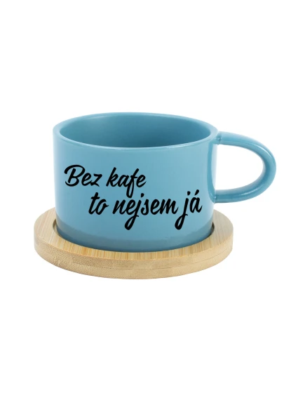 BEZ KAFE TO NEJSEM JÁ - modrý hrníček makronka 200 ml BEZ KAFE TO NEJSEM JÁ - modrý hrníček makronka 200 ml