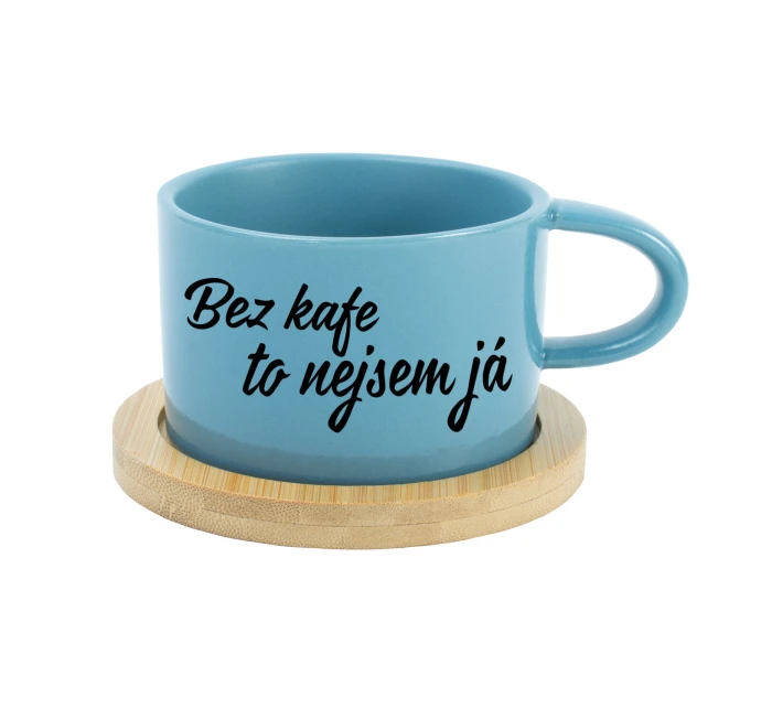 BEZ KAFE TO NEJSEM JÁ - modrý hrníček makronka 200 ml BEZ KAFE TO NEJSEM JÁ - modrý hrníček makronka 200 ml