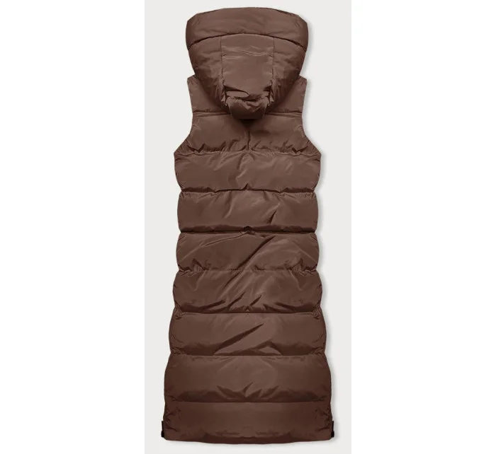 Hnedá hrubšia dámska vesta (23-008)