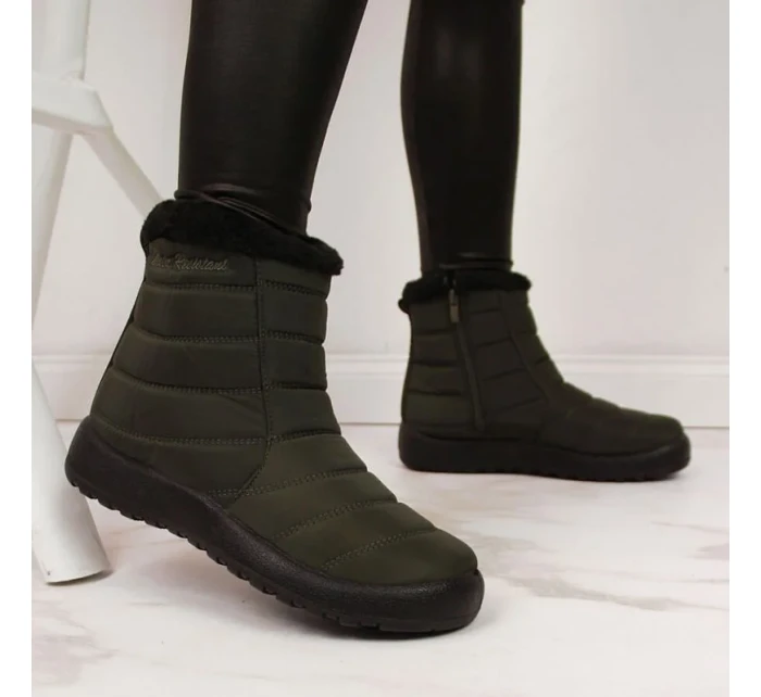 Nepromokavé sněhové boty na zip NEWS W model 17606242 khaki - Inny Nepromokavé sněhové boty na zip NEWS W model 17606242 khaki - Inny