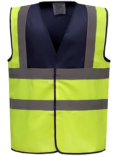 Bezpečnostná vesta Yoko HVW 100 Hi-Vis 79.W100 tmavomodrá/výrazne žltá