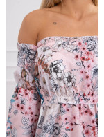 Spangled kvetinové šaty púdrovo ružové